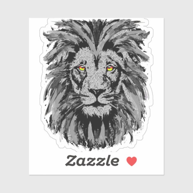 Lion head sticker - Grey lion sticker (Sheet)