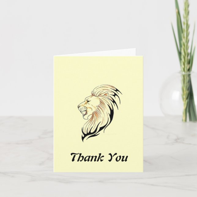 lion head Thank You Note (Front)