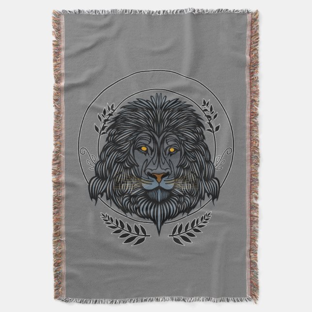 Lion Head Throw Blanket (Front Vertical)