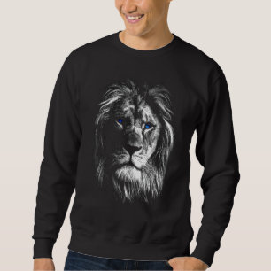 Lion Head With Blue Eyes For Lovers Lions King Of Sweatshirt