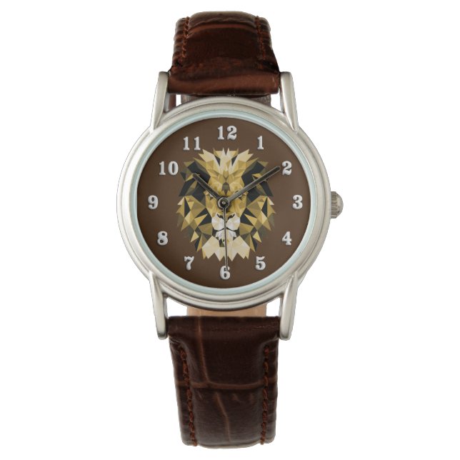 Lion Head with White Numbers Watch (Front)