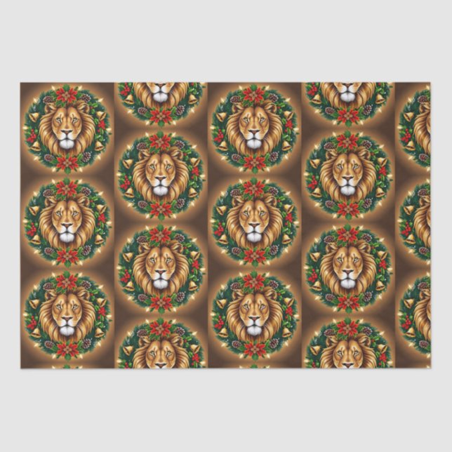 Lion Head with Wreath Tissue Paper (Front)