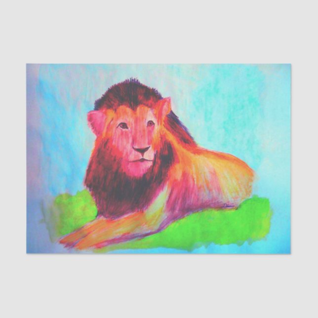 Lion Heart - Wild Animal Big Cat Art Drawing Tissue Paper (Front)