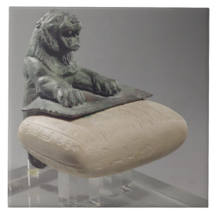 Lion holding a Hurrian foundation tablet, c.2150 B Tile