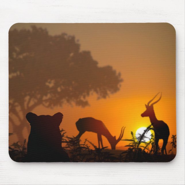 Lion Hunt Mouse Mat (Front)
