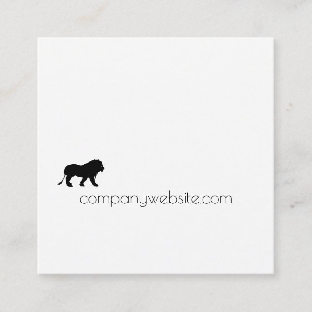 Lion Icon / Finance Square Business Card (Front)