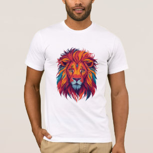 Lion Illustration With Bold Vivid Colour T-Shirt