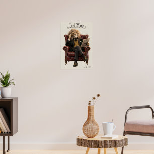 Lion in a Leather Armchair Poster