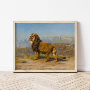 Lion in a Mountainous Landscape   Rosa Bonheur Poster