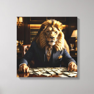Lion in a Suit Canvas Print