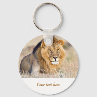 Lion in Africa wildlife Big Cat personalized text  Key Ring