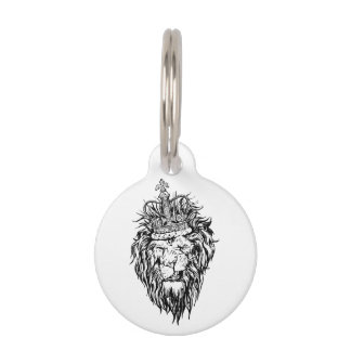 Lion in crown pet tag