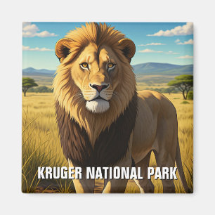 Lion in Kruger National Park South Africa Magnet