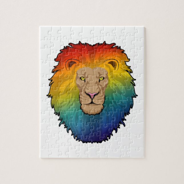Lion in Rainbow Colours Jigsaw Puzzle (Vertical)