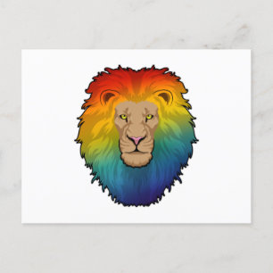 Lion in Rainbow Colours Postcard