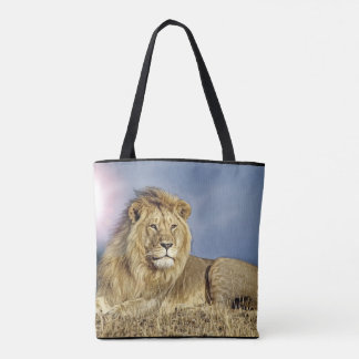 Lion in Safari tote Bag
