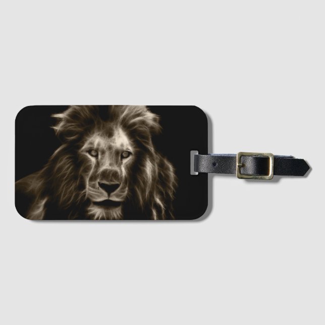 Lion in Sepia Luggage Tag (Front Horizontal)