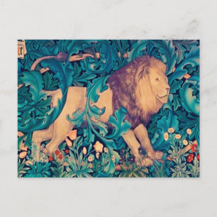 Lion in The Forest, William Morris Postcard