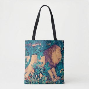 Lion in The Forest, William Morris Tote Bag
