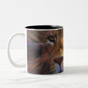 Lion in the Gallery Two Tone Mug