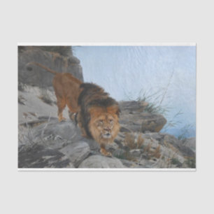 Lion in the Mountains (by Richard Friese) Tissue Paper