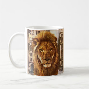 lion in town coffee mug