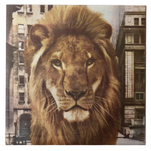 lion in town tile