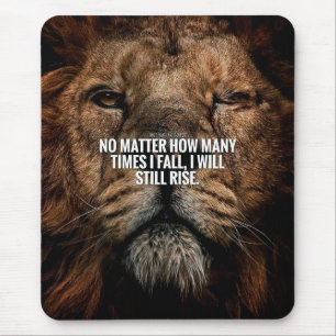Lion Inspiration - Fall and Rise - Motivational Mouse Mat