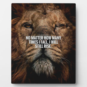 Lion Inspiration - Fall and Rise - Motivational Plaque