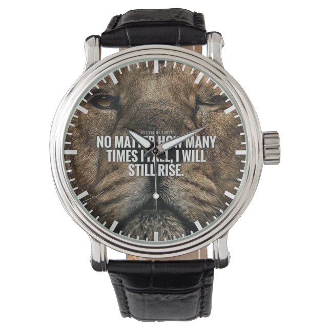 Lion Inspiration - Fall and Rise - Motivational Watch (Front)