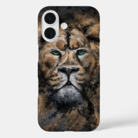Lion iPhone Case with Green Eyes
