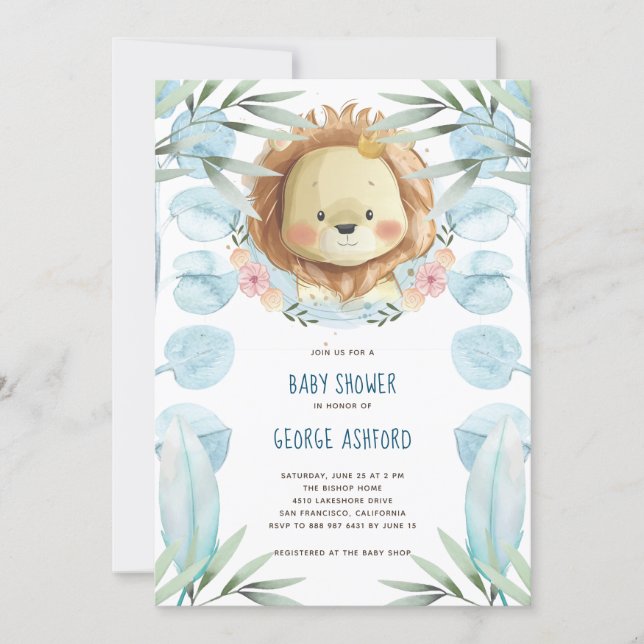 Lion It's a Boy Baby Shower Invitation | Zazzle