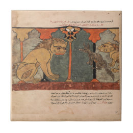 Lion Jackal Indian Renaissance Fable Tile