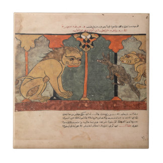 Lion Jackal Indian Renaissance Fable Tile