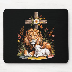Lion Judah Lamb God Christian Faith Design Mouse Mat