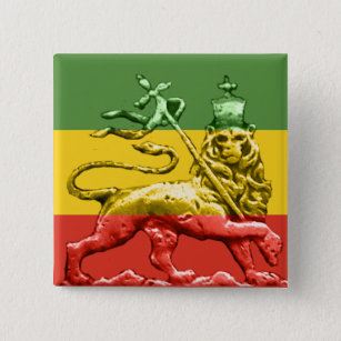 Lion Judah Rasta Reggae Colours 15 Cm Square Badge
