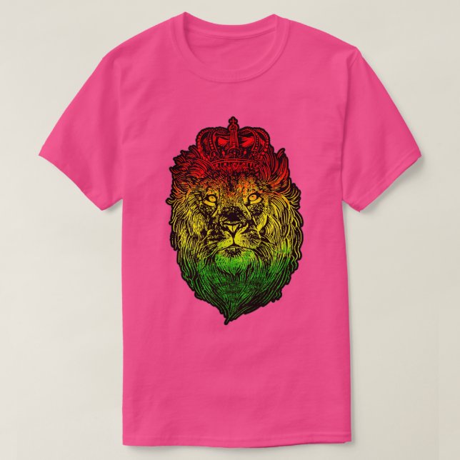 Lion Judah Rastafarian Ethiopian Lion - Reggaeton  T-Shirt (Design Front)