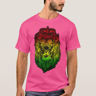 Lion Judah Rastafarian Ethiopian Lion - Reggaeton T-Shirt
