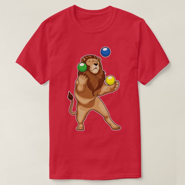 Lion Juggler Juggle T-Shirt (Design Front)