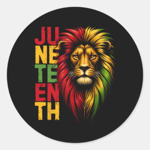 Lion Juneteenth 1865 Cool Black History African Am Classic Round Sticker