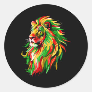 Lion Juneteenth Ancestors Melanin King Black Man A Classic Round Sticker