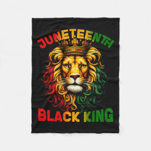 lion juneteenth black king melanin father s day t fleece blanket