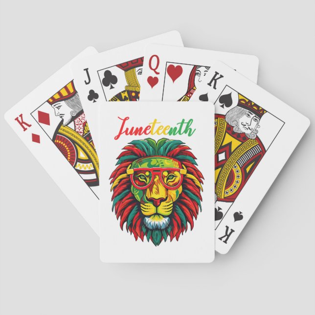 Lion juneteenth shirts women dress Black history f Playing Cards (Back)