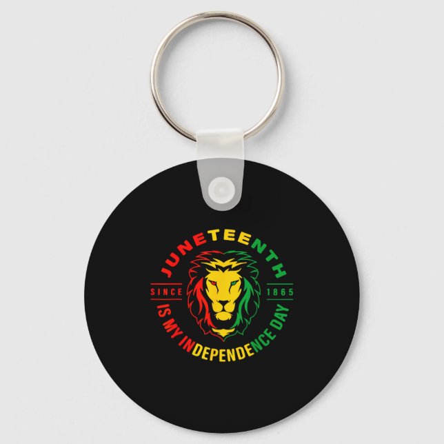 Lion juneteenth since 1865 is my independence day  key ring (Front)