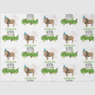 Lion Jungle Partying Animals Birthday Party Custom Tissue Paper