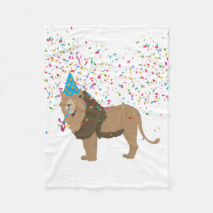 Lion Jungle Partying Animals Having a Party Fleece Blanket