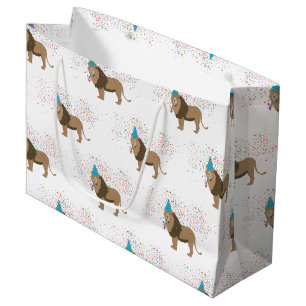 Lion Jungle Partying Animals Having a Party Large Gift Bag