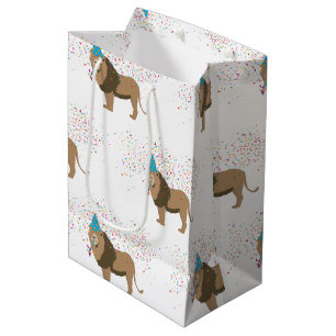 Lion Jungle Partying Animals Having a Party Medium Gift Bag