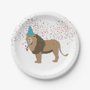 Lion Jungle Partying Animals Having a Party  Paper Plate
