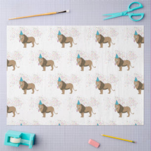 Lion Jungle Partying Animals Having a Party Tissue Paper